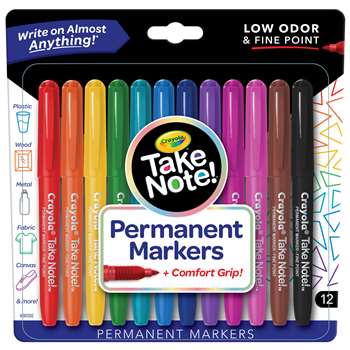 Take Note! Permanent Markers, 12 Count, Crayola.com