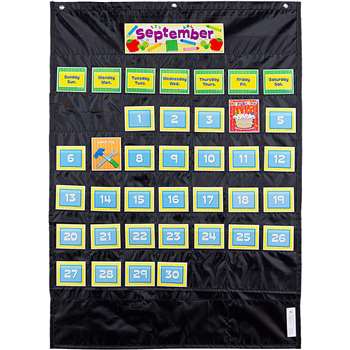 Deluxe Calendar Pocket Chart Black CD-158574 Carson Dellosa Pocket ...