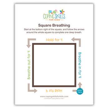 Square Deep Breathing Poster CSKOPSQ11 Coping Skills For Kids Classroom ...