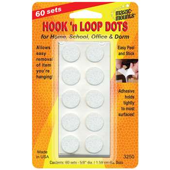 Hook 'n Loop Dots (White) 5/8 10 sets #3255