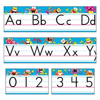 Frog Tastic Alphabet Line Std Manuscript Bulletin Board Set By Trend 