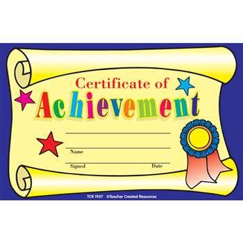 Certificate Of Achievement 25Pk 8-1/2 X 5-1/2 by Teacher Created ...