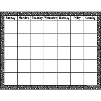 Black/White Crazy Circles Blank Calendar Chart by Teacher Created ...