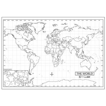 Outline Wall Maps World Map UNIM1501727 Kappa Map Group / Universal ...